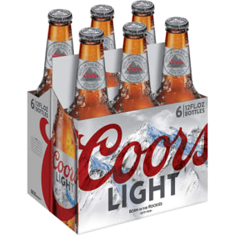 Coors Light Lager Beer 6pack bottle